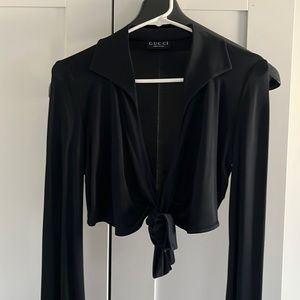 Vintage Gucci Tom Ford Edition Bell sleeve Crop Top